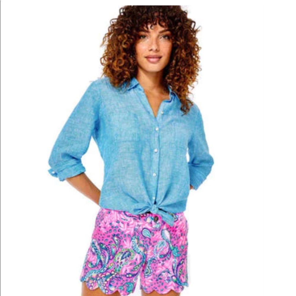 NWT Lilly Pulitzer Knit Buttercup Shorts Strut Your Stuff Plumeria Pink sz 00